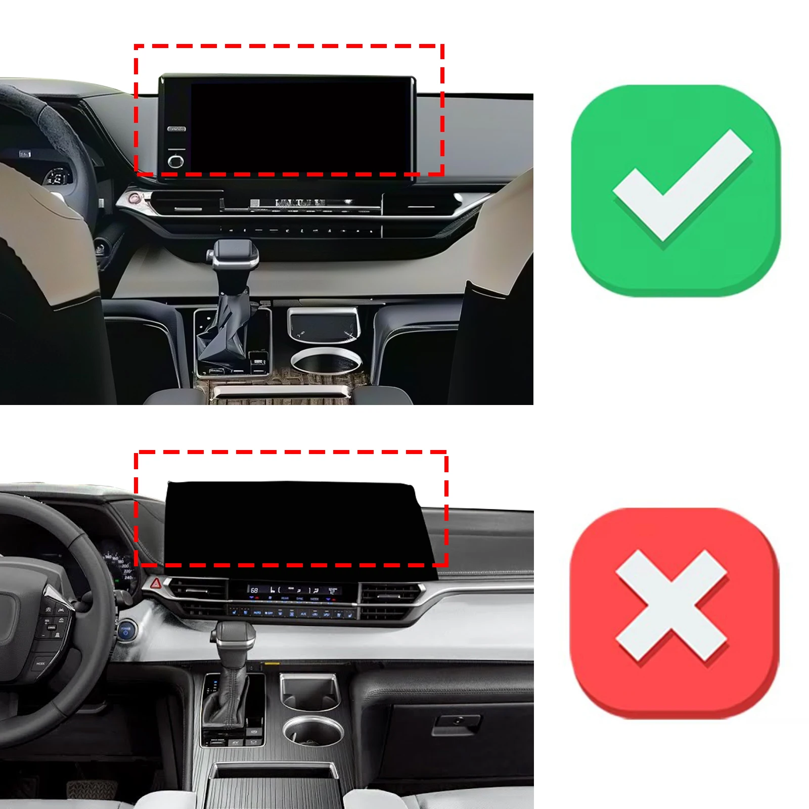 Suporte de Telefone Estável Clip-On para Toyota Sienna 2025 2026 2027 LHD RHD ​ ​   Base de Montagem para Tela Sem Vibração ​   Acessórios para Carros