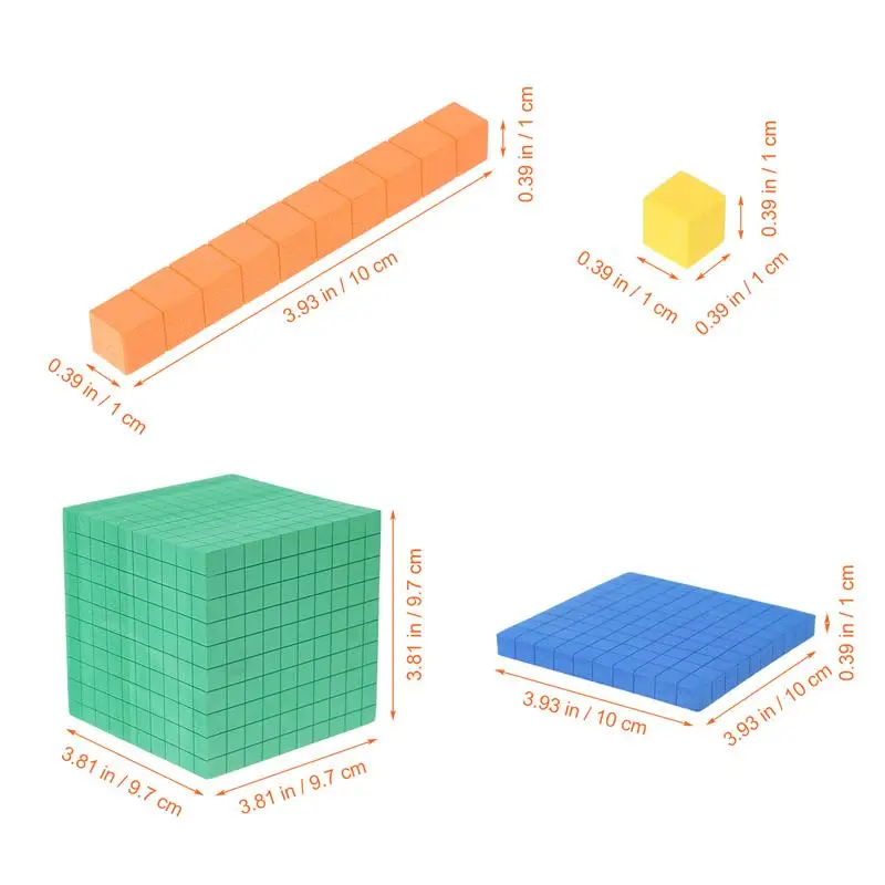 Math Blocks Counting Cubes Toy Kids Educational Base Manipulatives Ten Toys Plaything Counters Value Place Cube Linking Set