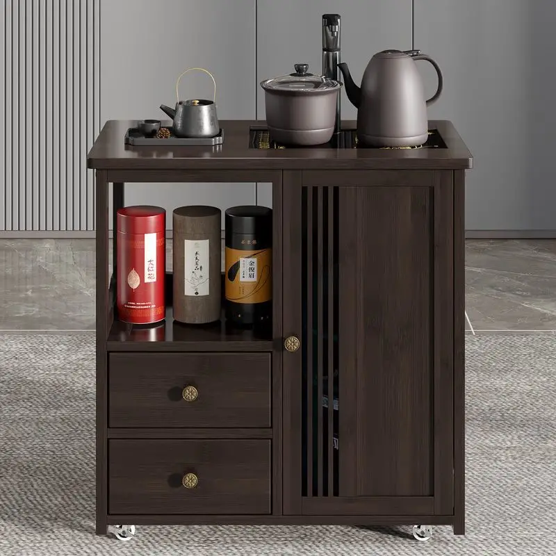 Mobile  Large board  Side  Coffee  table Kettle Integrated tea side cabinet  set Locker