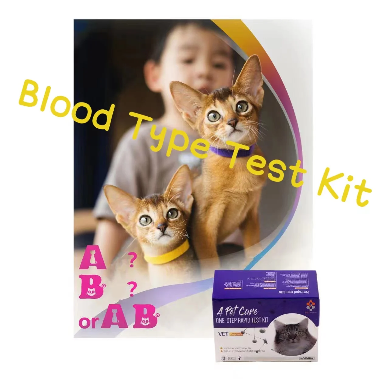 veterinary medical supplies cat blood group A B fast test kits