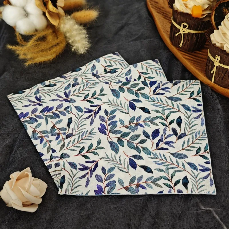 10/20 قطعة 33 سنتيمتر 2 طبقة Morandi اللون الأوكالبتوس المناديل جو الحفلات النفط اللوحة المناديل DIY Decoupage ورقة #2