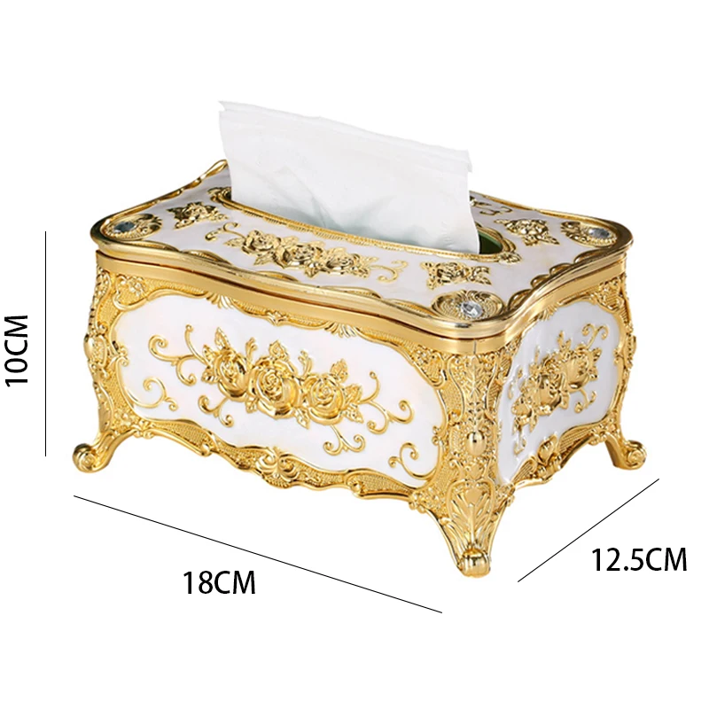 European-Style Tissue Box Acrylic Retro Living Room Kitchen Tissue Box Hotel Ktv Bathroom Bar Tissue Storage Box