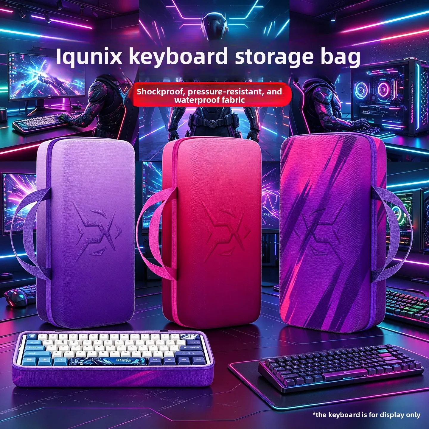 Custom Shockproof Storage Case for IQUNIX EV63 EZ60 EZ63 ZX75, 75-Key Portable Protective Bag for Mechanical Keyboards Gift