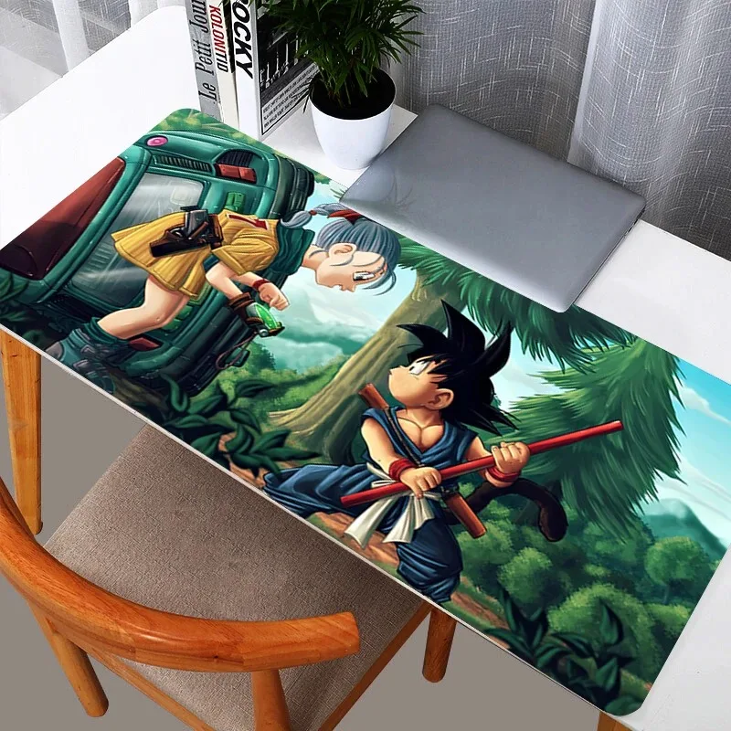 DBZ Dragon Ball Bulma Mauspad, großes Gummi-PC-Computer-Gaming-Zubehör, Mauspad, Schreibtischunterlage, Rastkante, Gamer-Teppich