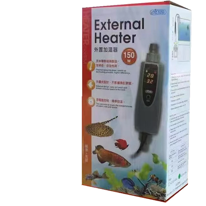 ISTA سخان خارجي لخزان الأسماك شاشة كريستال سائل رقمية لتدفئة نبات الأسماك البرمائية