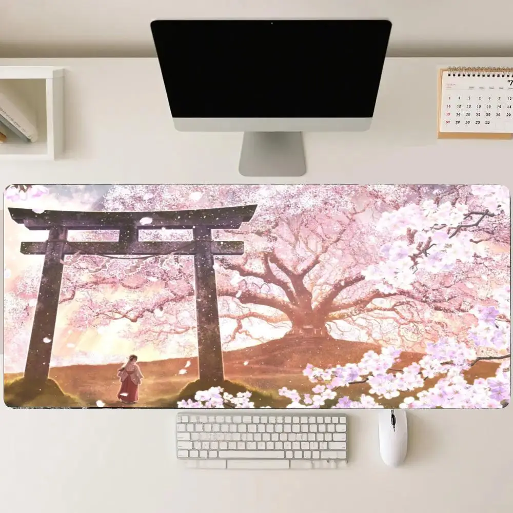 

Sakura torii Gaming Mats Extended Pad Pc Accessories Mouse Pads Desk Interior Mousepad Gamer Setup Decoration Mouse Mat Playmat