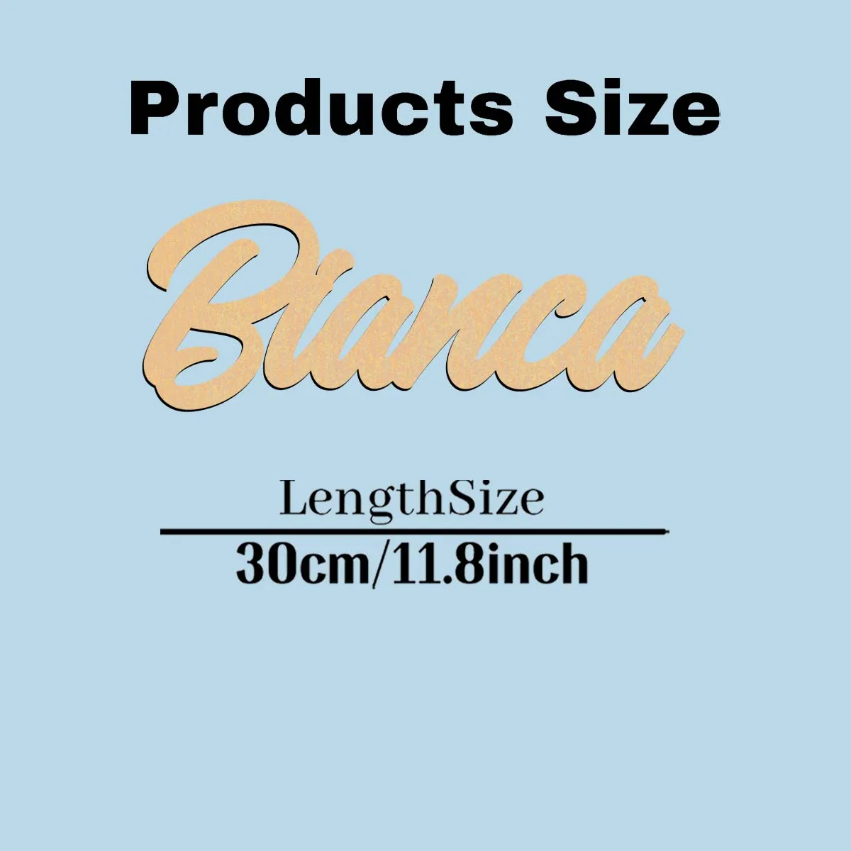 1pc Lovely Bianca example Customized Name Wooden Decor Laser-Cut Sign Wooden Plaque Handcrafted with Elegant Cursive Lettering
