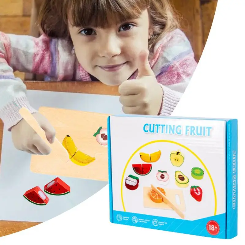 木製フルーツカットおもちゃ教育学習ゲーム幼児食品切断就学前のおもちゃ微細運動能力ゲーム女の子男の子用
