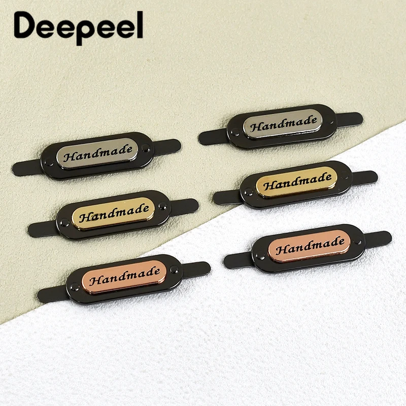 2/5/10Pcs Deepeel 12*35mm Metal Label Decoration Buckles Handmade Tag Bag Purse Handbag Clothing DIY Sewing Hardware Accessories