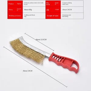Multifunktionaler Kupferdrahtbürste, Edelstahl, langer Faust, Küchengrill, Spezialplatte, Rostentfernung, 1PC 8 Hauptverkaufspinsel für Metall - №3