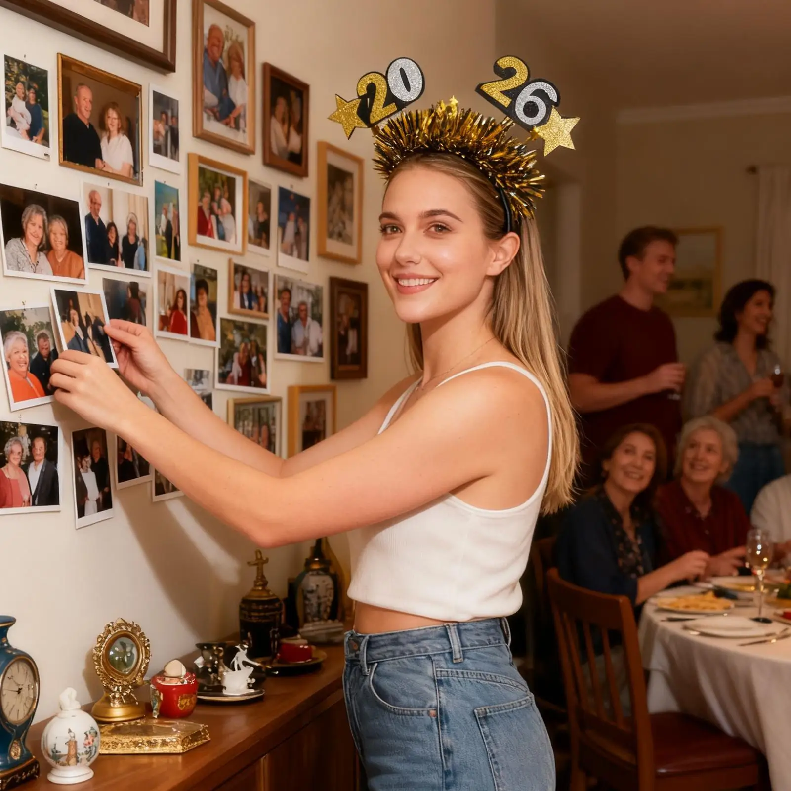 عصابات رأس السنة الجديدة للنساء أغطية رأس ناعمة لافتة للنظر عطلة أغطية الرأس الديكور سنة جديدة سعيدة 2026 عقال احتفالي