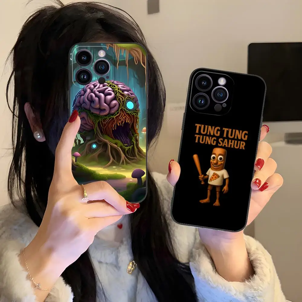 

Чехол для телефона Animals Italian Brainrot для iPhone 16, 15, 14, 13, 12, 11 X XR XS 8 7 Pro Max Plus, мини-черный чехол, роскошный красивый чехол
