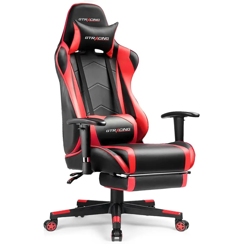 Gaming Chair With Footrest, High Ba Computer Chair Ergonomic Game Desk Chair Racing Executive Adjustable Swivel Rocker With