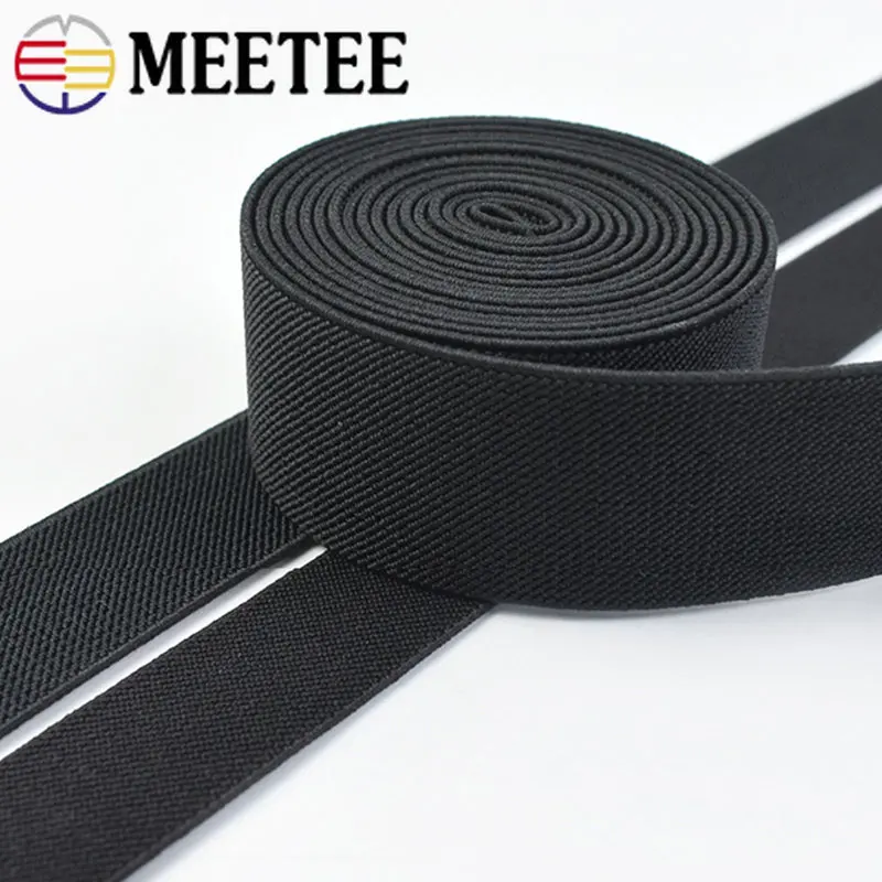 2/5Meters 20-70mm Polyeater Elastic Bands Black Rubber Strap for Sewing Clothes Dress Belt Shoes Webbing Tape DIY Accessories