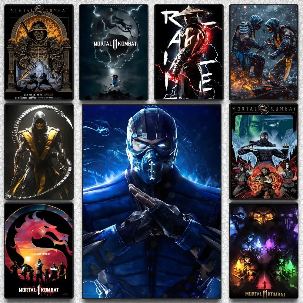 Fighting Game M-Mortal Kombat Poster Self-adhesive Advanced Aesthetic Printing Paper Wall Art for Living Room Home Decor