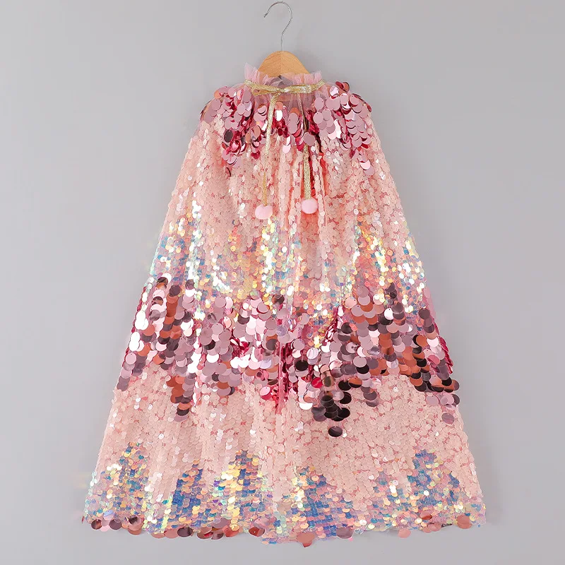 2026 Fall Winter Christmas Cape Cloak Costume Party Clothing Girls Princess Style Tulle Outer Cape Cloak