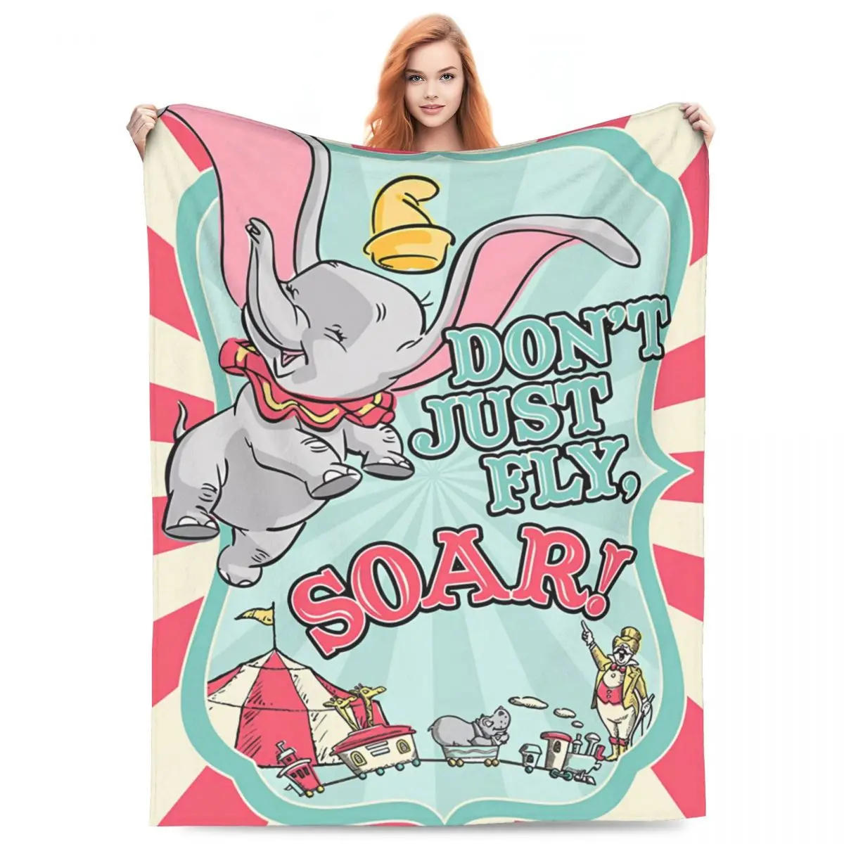 Dumbo MINISO Blanket Soft Funny Plush Throw Blanket For Home Decor Camping Flannel Bedspread Bed Cover