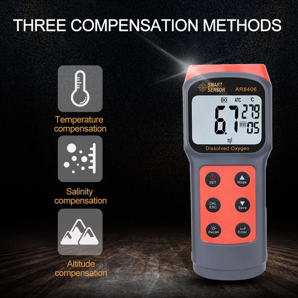 Professional Digital Dissolved Meter Water Quality Tester 0-30mg/L Measuring Range -5-60C Temperature