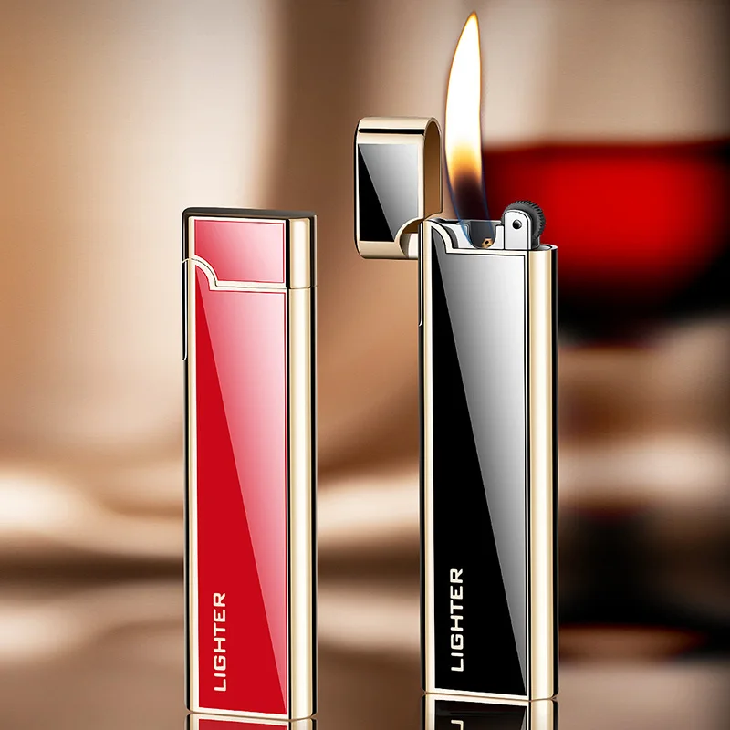 New Metal Grinding Wheel Open Flame Inflatable Lighter Small and Portable High-value Lighter Men's Gift Cigarette Accessories