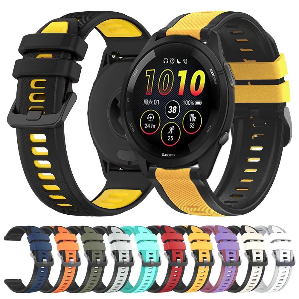 22mm Armband für Garmin Forerunner 265/255 Music/570 47mm, Silikon-Sportarmband für Garmin D2 Air X15/Venu 2 3 4 45mm