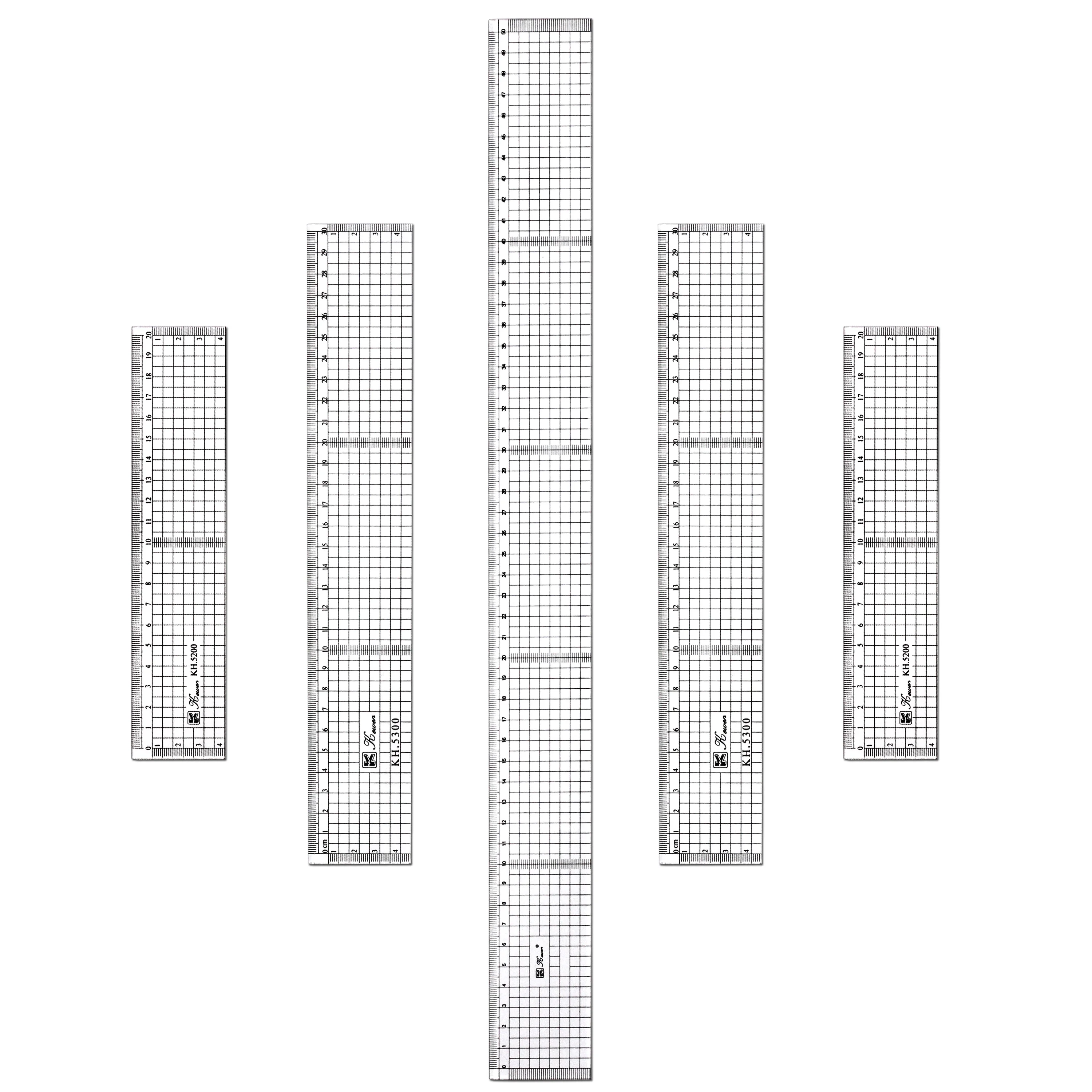 Transparent Ruler Board 20 30 50cm Students Writing Desk Pad PVC Grid Sewing Cutting Mats Drawing Clipboard Measuring Supplies