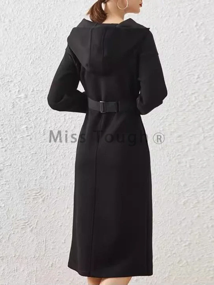 Harajuku Vintage Hooded Mini Dress Women Solid Casual Y2k Retro Party Slim Dress Female Korean Fashion One Piece Dress 2024 New