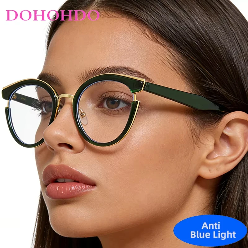 

TR90 Luxury Retro Cat Eye Eyeglasses Men Women Fashion Brand Designer Optical Spectacle Anti Blue Light Computer Eyeglasses Оч