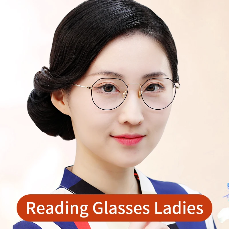 

Anti Blue Ray Anti-fatigue Reading Glasses for Women, Metal Frame Ladies On Strength, Hot Fashion Presbyopia Eyeglasses