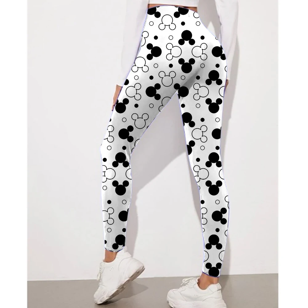 Disney Minnie und Mickey Mouse Print Leggings für Damen Leggings Tarnung Fitnesshose Weiche dehnbare Strumpfhosen Leggings Physisch