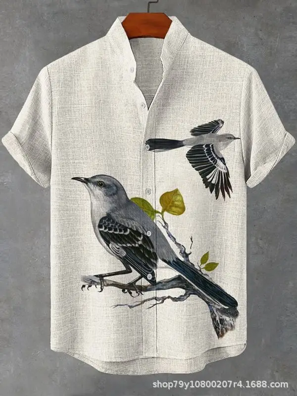 Heren Shirt Trendy Casual Strand Vakantie Shirt Dierenprint Serie Korte Mouwen Knoopvest