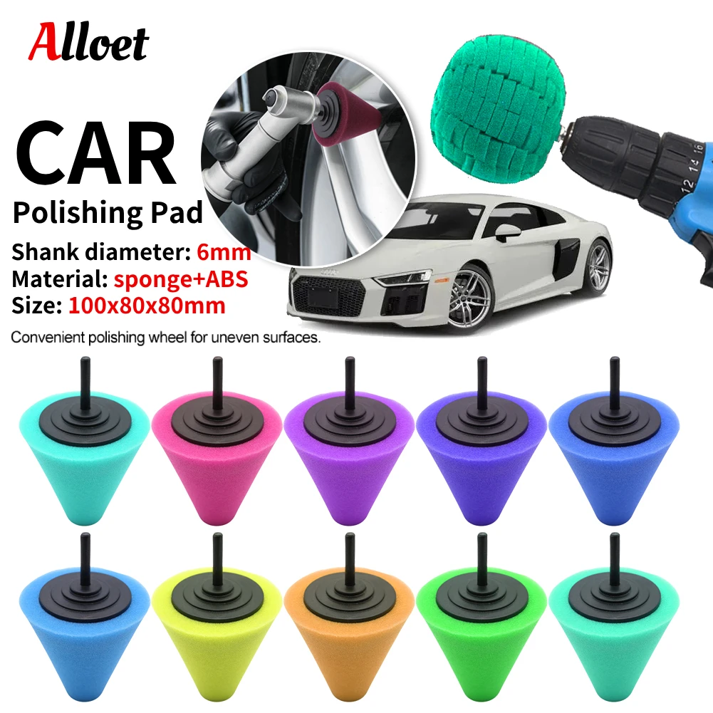 Auto Wheel Polishing Sponge Car Polishing Pads Electric Drill Car Polisher Buffer Pad Cone Car Hub Sponge Pad for Car Headlight