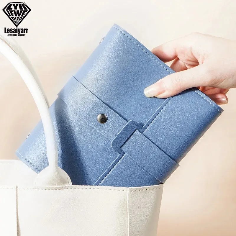 Creative Book Shape PU Leather Earrings Storage Bag Earrings Studs Eadrops Organizer Portable Jwelry Storage Bag Large Capacity