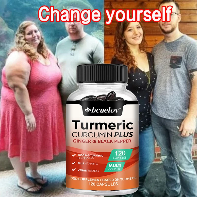 Cápsulas de curcumina de cúrcuma 2600 mg, 95% curcinenides + bioperina, soporte para articulación, enfoque inmunológico y mejorado, 120 cápsulas