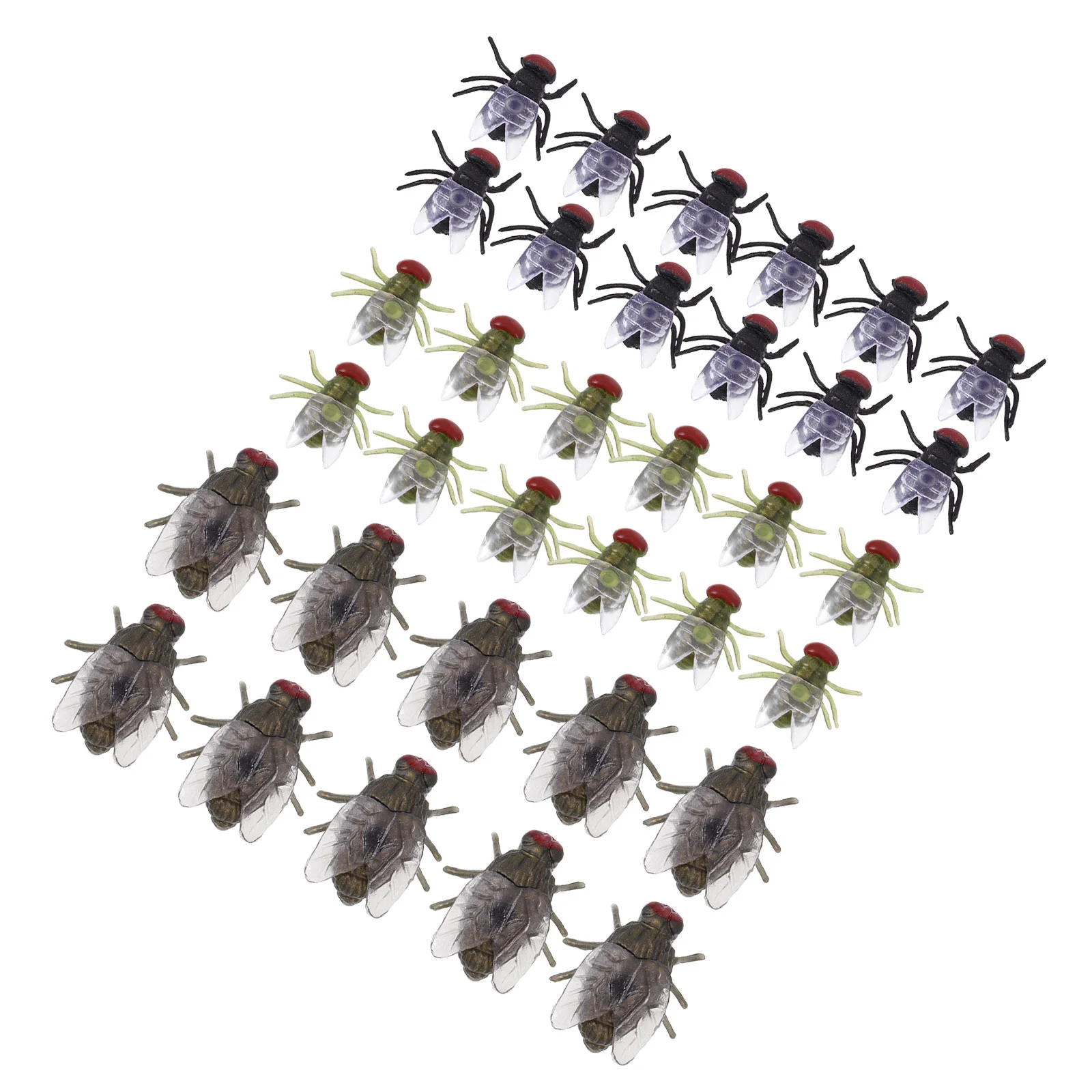 60 Pcs Fly Model Toy Horror Party Props Plastic Animal Fake Insects Artificial Pvc Halloween Child Tricky Toys