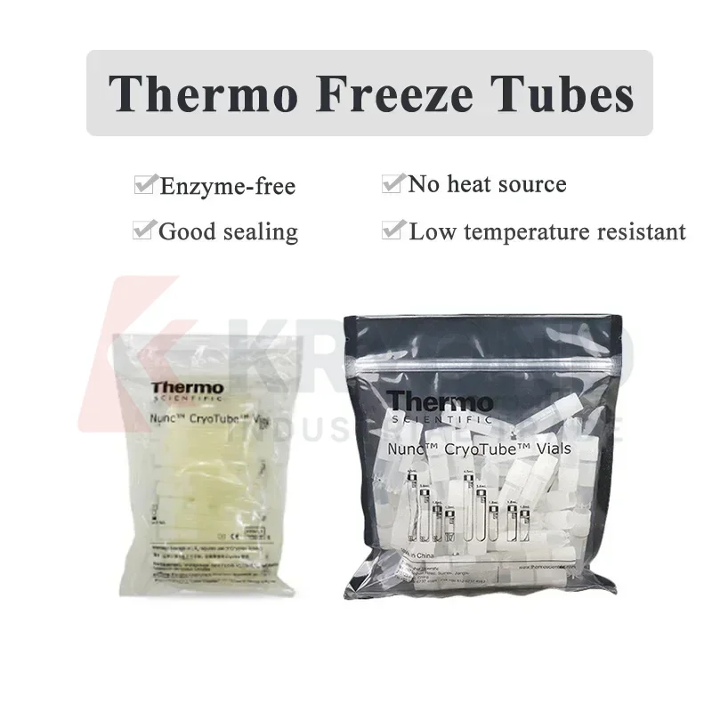 50pcs 2.0ml Standable Cryopreservation Tubes, Internal/External, Sterilized for Spin & Lyophilization
