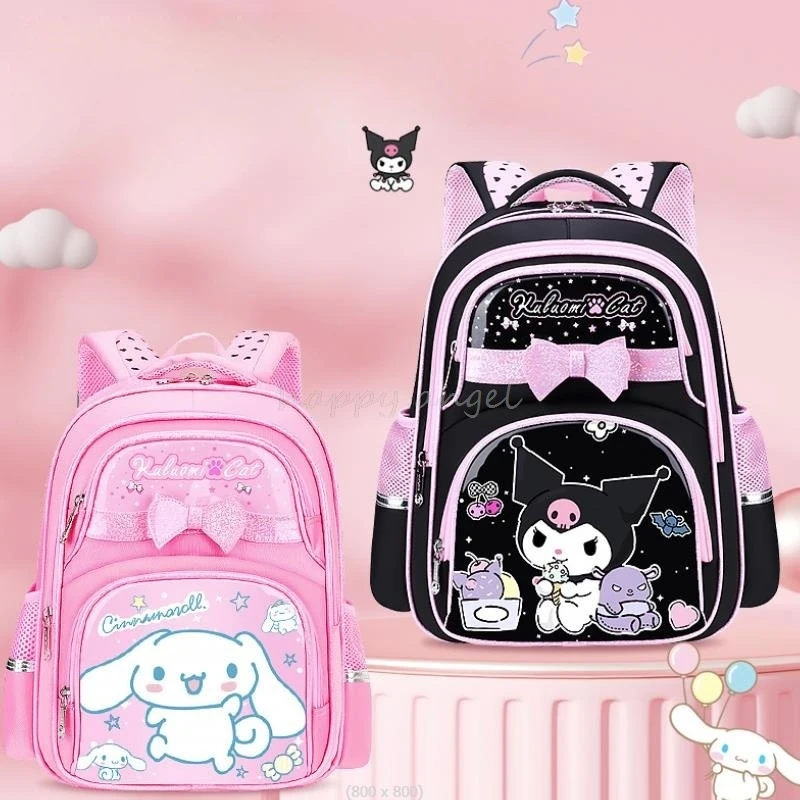 New Hot Lovely Kuromi Melody Backpacks for Boys Girls Student Bag Back To School Backpack Children's Kawaii Bow Cartoon Bag Gift