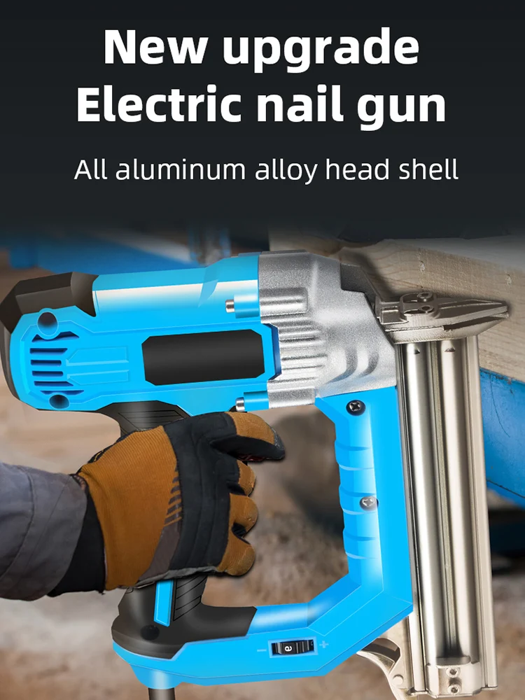 2300W Electric Nail Gun 220V Woodworking Tools Electrical Straight Staple Nail F30/F25/F20/F15 Furniture Nailing Stapler Shooter