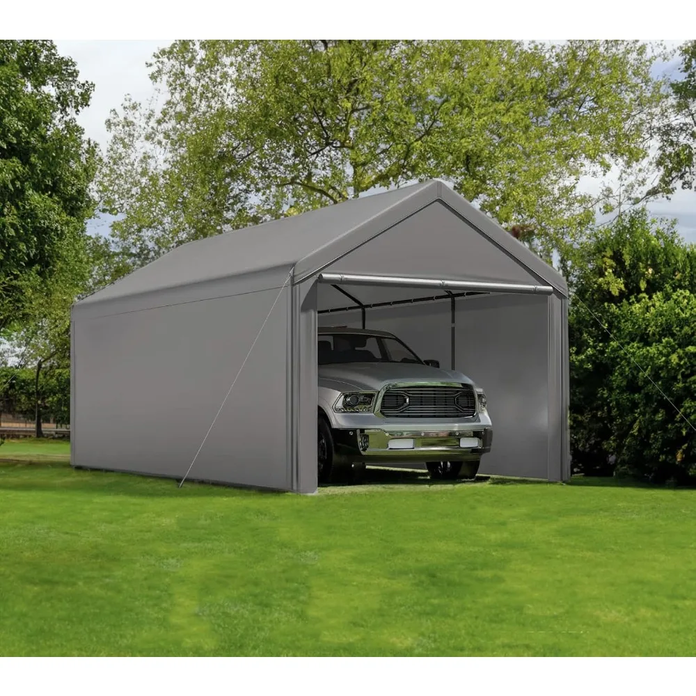 

Outdoor Carport 10x20ft Heavy Duty Canopy Storage Shed,Portable Garage Party Tent,Portable Garage with Removable Sidewalls & Doo