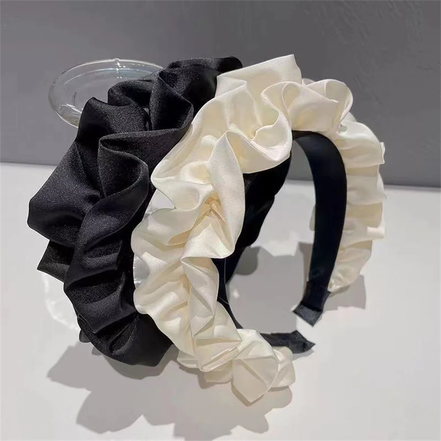 Fashion sweet Wide Hair Bands For Women Headdress Solid Color Cloth Headband Girls Hairband Hair Hoop Female Hair Accessories