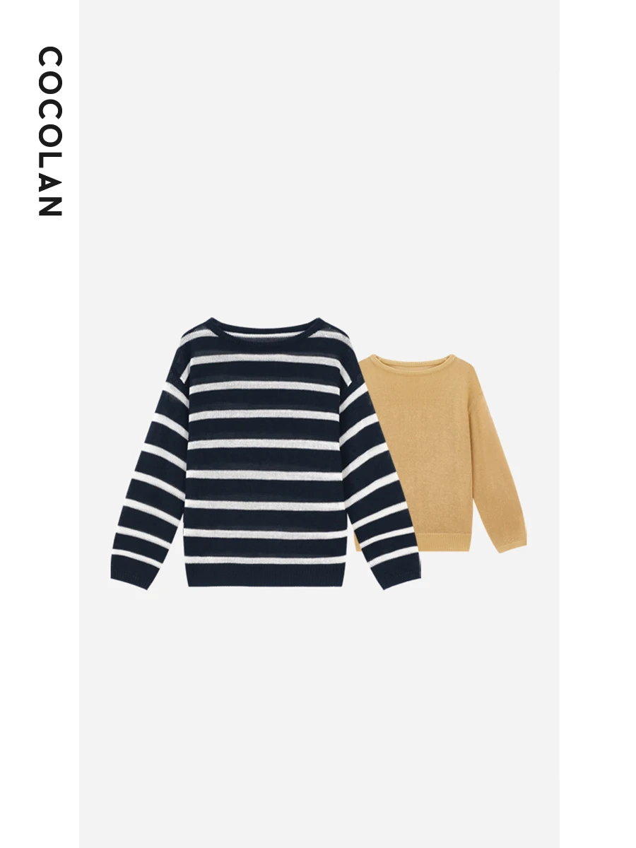 

Sweet Orange Camere Knitted Loose Overhead Women's T-irt Daily Sle Long Sve Crew Ne Pullover Top for Ladies