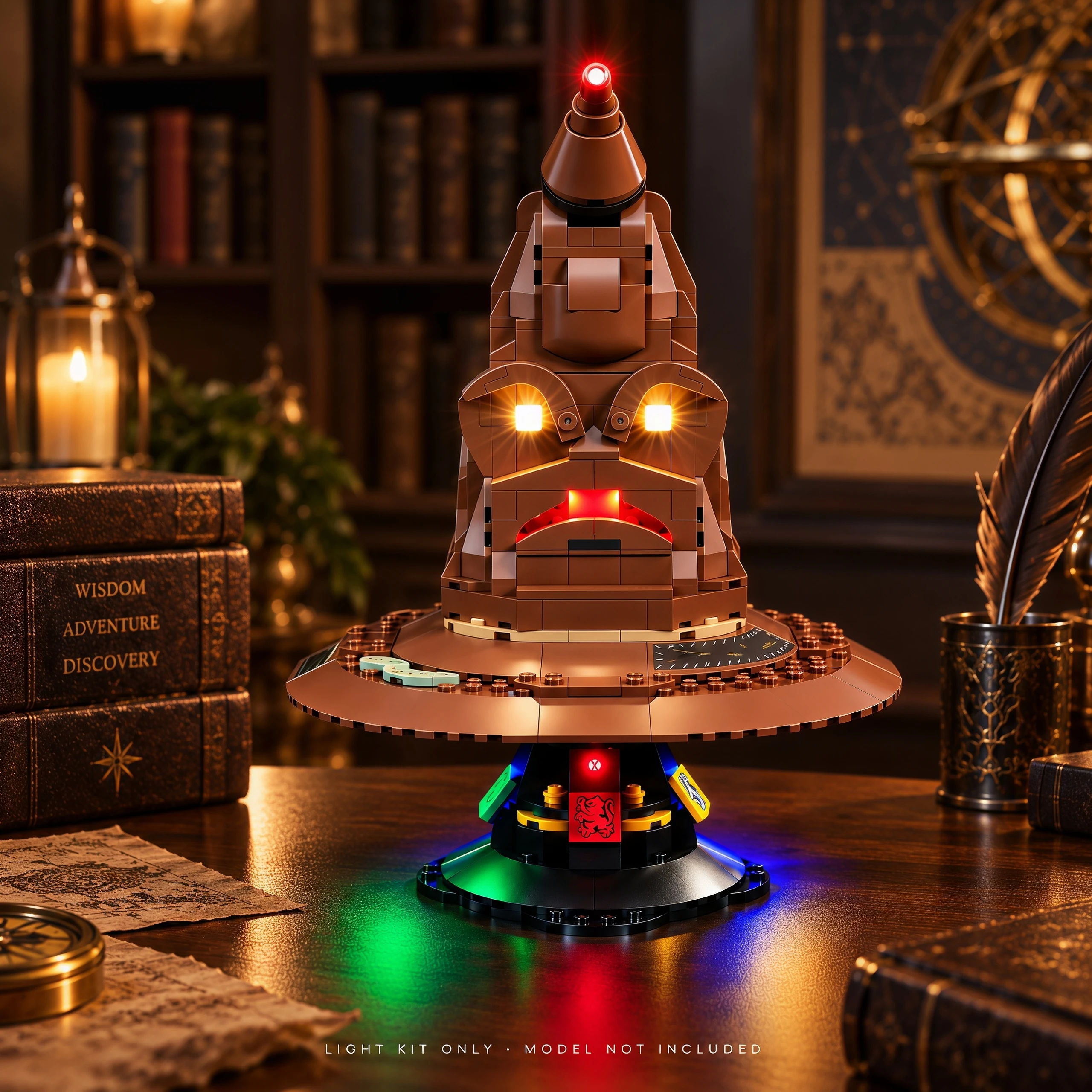 Hprosper Luz LED de 5 V para Harry Potter 76429 Lámpara decorativa con sombrero de clasificación parlante (no incluye bloques de construcción Lego)