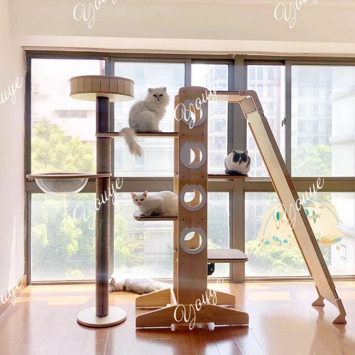 Cat climbing frame large cat nest Tongtian column cat tower combination widened scratching board villa