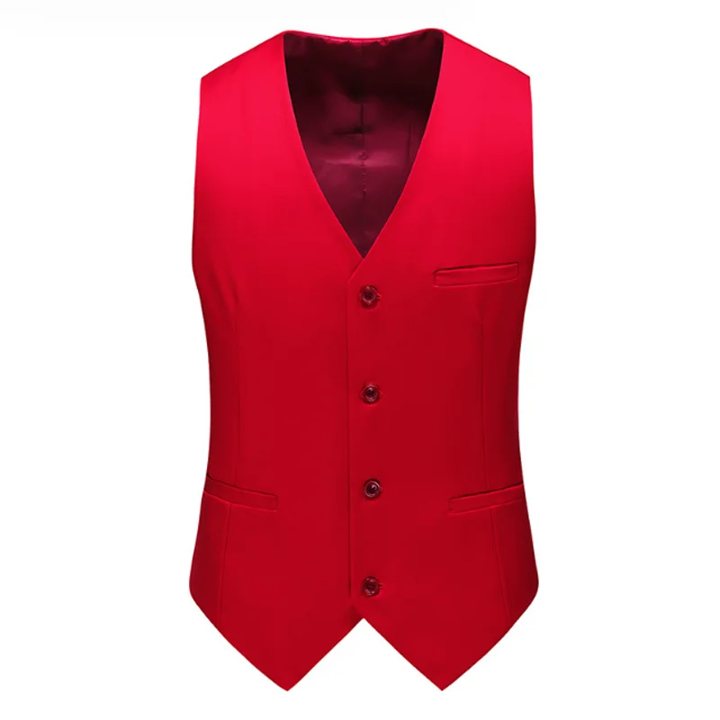 6XL 5XL Plus Size Male Business Banquet Dress Waistcoat Wedding Party Suit Vest For Men Green Pink Purple Red Yellow Royal Blue