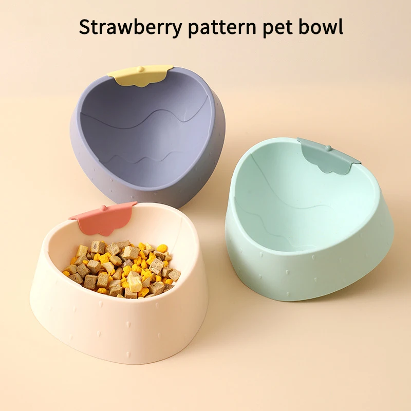 Cat bowl Dog bowl Pet Single bowl INS Style Strawberry Pet bowl the Bottom is Non-Slip and Anti-Upset in Home Cat Accessories