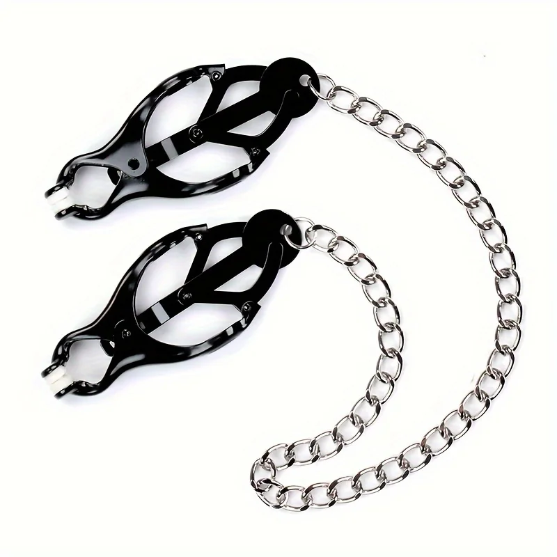 Metal Butterfly Round Head with Chain Nipple Clip Stimulation Nipple Clip BDSM Adult Flirting Sex Play Toys For Women and Couple