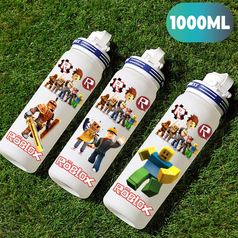 

Спортивная бутылка для воды 1 л, матовая, с разметкой, для студентов, в стиле аниме Roblox Game, DynaBlocks, 1000 мл, белая, портативная, пластиковая кружка