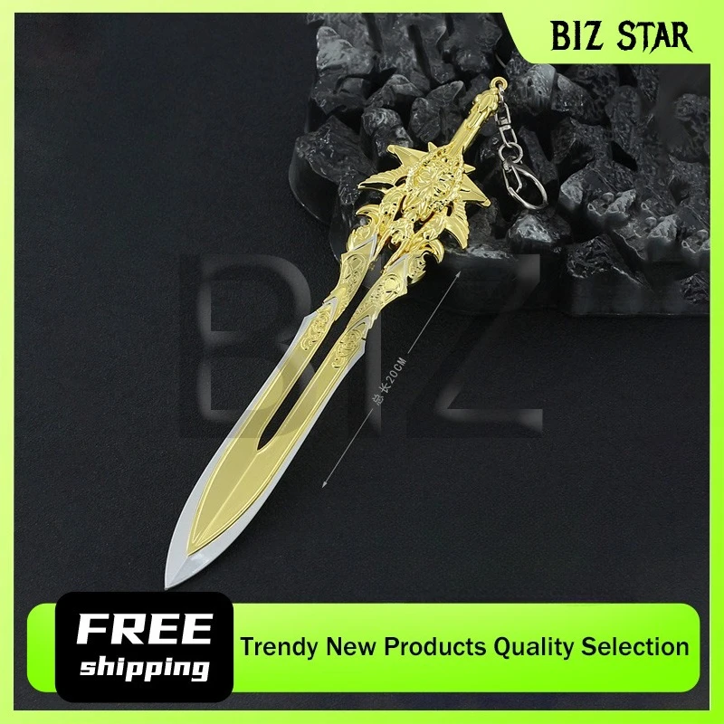 20 cm/7.87 God of War Periferiche Olympus Excalibur Giochi in metallo Portachiavi Samurai Spada Arma Modelli Giocattoli Cosplay Porps Ragazzo Regali