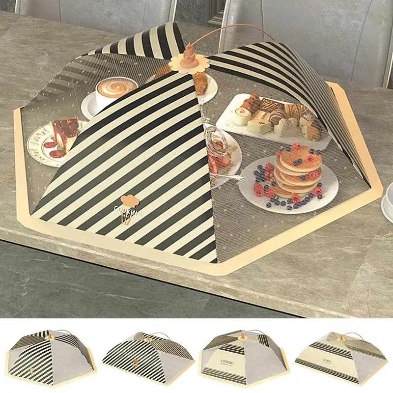 Food Protector Mesh Reusable Folding Vegetable Mesh Food Tent Dust Proof Plate Serving Tents Breathable Mesh Food Umbrella