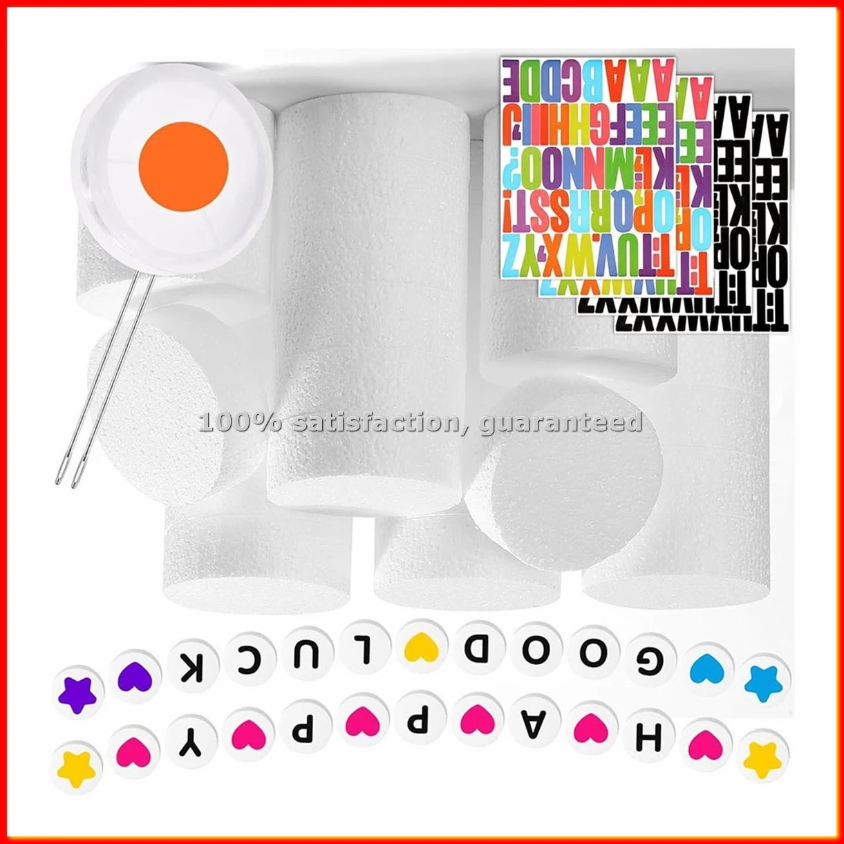 36 Pieces Handmade Foam Circles, 3 Inch Foam Discs for Giant Friendship Bracelet Banner Birthday Decoration DIY Project-ABLM