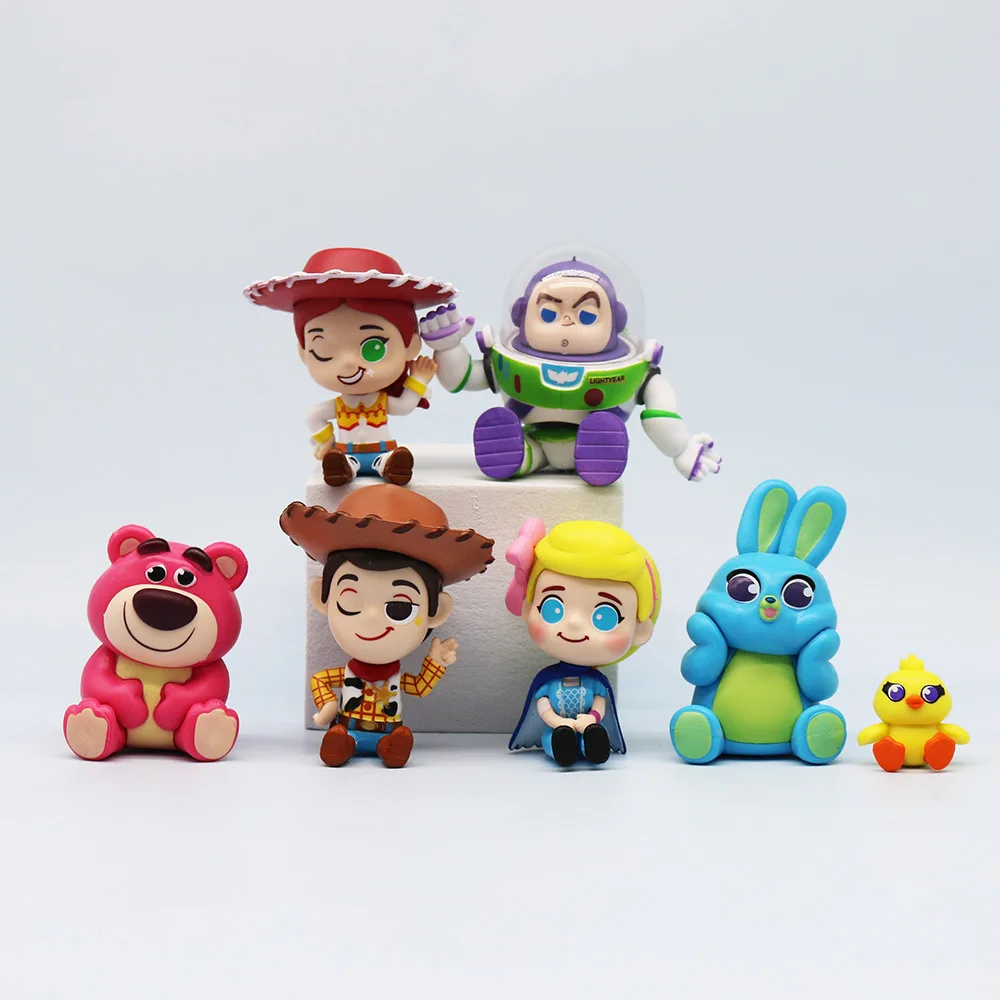 Nowy Disney Toy Story 4 Woody Buzz Astral 4-7cm 7 sztuk/zestaw figurka Anime kolekcja dekoracji figurka zabawkowy Model dla dzieci